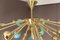Lámpara de techo Semi Sputnik de cristal de Murano turquesa, años 90, Imagen 8