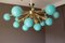 Turquoise Murano Glass Semi Sputnik Ceiling Light, 1990s 1