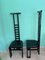 Italian Decorative Black Lacquered Chairs, 1970, Set of 2 2