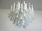 Vintage Italian Murano Chandelier with 53 Transparent Lattimo Glass Petals from Mazzega, 1982, Image 12