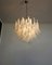 Vintage Italian Murano Chandelier with 53 Transparent Lattimo Glass Petals from Mazzega, 1982 10