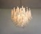 Vintage Italian Murano Chandelier with 53 Transparent Lattimo Glass Petals from Mazzega, 1982, Image 9