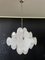 Vintage Italian Murano Chandelier with 36 White Disks, 1979 3
