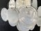 Vintage Italian Murano Chandelier with 36 White Disks, 1979 7