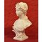 Antique Alabaster Allegory of Music Woman Statue by Nelson, 19th Century 4