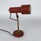 Lámpara de mesa vintage de latón rojo de Stilnovo, años 50, Imagen 9