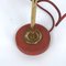 Rote Vintage Messing Tischlampe von Stilnovo, 1950er 2