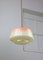 Lampe à Suspension Saumon Vintage en Verre et Laiton 9