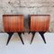 Rosewood Tables with Glass Tops, Italy, 1958, Set of 2 3