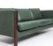 Vintage Danish Green Leather Sofa, 1960s 8