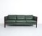 Vintage Danish Green Leather Sofa, 1960s 2