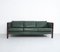 Vintage Danish Green Leather Sofa, 1960s, Image 1