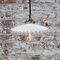 French Brass Pendant Light with White Opaline Milk Glass Shade, Image 4