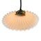 French Brass Pendant Light with White Opaline Milk Glass Shade, Image 3