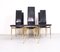 Black Leather and Brass S44 Dining Chairs from Fasem, 1990s, Set of 7 5