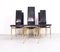 Black Leather and Brass S44 Dining Chairs from Fasem, 1990s, Set of 7, Image 5