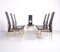 Black Leather and Brass S44 Dining Chairs from Fasem, 1990s, Set of 7 3