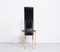 Black Leather and Brass S44 Dining Chairs from Fasem, 1990s, Set of 7, Image 9