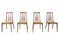 Skandinavische Vintage Esszimmerstühle aus Papierkordel & Teak, 4er Set 3