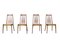 Vintage Scandinavian Dining Chairs in Paper Cord and Teak, Set of 4 1