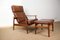 Danish Teak and Leather FD 164 Armchairs and Ottoman by Arne Vodder for France & Son, Set of 2, Image 17