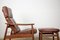 Danish Teak and Leather FD 164 Armchairs and Ottoman by Arne Vodder for France & Son, Set of 2 23