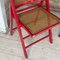 Red Cane Folding Chairs, France, 1970s, Set of 2 7