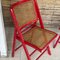Red Cane Folding Chairs, France, 1970s, Set of 2 5
