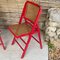 Red Cane Folding Chairs, France, 1970s, Set of 2 4