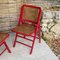Red Cane Folding Chairs, France, 1970s, Set of 2 3