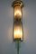 Große Art Deco Wandlampe aus Messing & Glas, 1930er 4