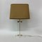 Acrylic Glass Table Lamp with Golden Details ,1970s 1
