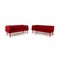 Ruché Red Leather Sofa Set from Ligne Roset, Set of 2 1