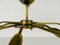 Lámpara de araña Sputnik italiana de latón de 10 brazos de Arredoluce, años 50, Imagen 4