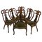 Antique Mahogany Inlaid Dining Chairs, Set of 6, Image 1