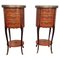 Italian Antique Marquetry Walnut Nightstands Tables, Set of 2 1