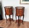 Italian Antique Marquetry Walnut Nightstands Tables, Set of 2 2