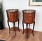 Italian Antique Marquetry Walnut Nightstands Tables, Set of 2, Image 2