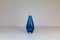 Mid-Century Heavy Crystal Clear Blue Vases by Sven Palmqvist for Orrefors, Set of 2 4