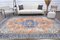 Vintage Turkish Handmade Orange Wool Oushak Area Rug, Image 3