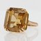French 18K Citrine & 18K Yellow Gold Cocktail Ring, 1950s 3