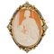 19th Century French Blue Enamel & 18K Yellow Gold Cameo Brooch 1