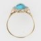 19th Century Turquoise, Diamond, 18K Yellow Gold & Silver Oval Ring 11