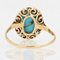 19th Century Turquoise, Diamond, 18K Yellow Gold & Silver Oval Ring 10