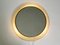 Mid-Century Modern Round Illuminated Wall Mirror with Expanded White Metal Frame 1