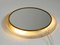 Mid-Century Modern Round Illuminated Wall Mirror with Expanded White Metal Frame 11
