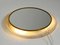 Mid-Century Modern Round Illuminated Wall Mirror with Expanded White Metal Frame, Image 11