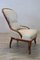 Antique Walnut Armchair with Silk Seat, 1850s 3