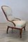 Antique Walnut Armchair with Silk Seat, 1850s, Image 3