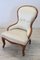 Antique Walnut Armchair with Silk Seat, 1850s 6